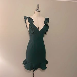 Green ruffle dress